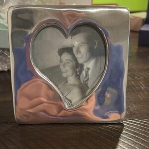 Mariposa Silver Small Square Open Heart Frame